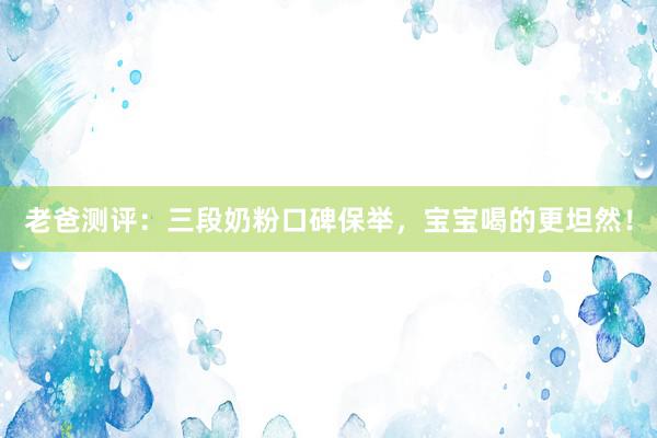 老爸测评：三段奶粉口碑保举，宝宝喝的更坦然！